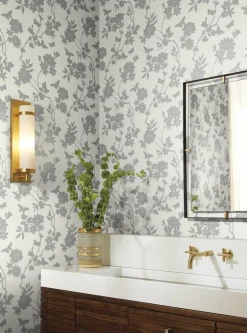 Candice Olson After 8 Flutter Vine Wallpaper - White & Silver