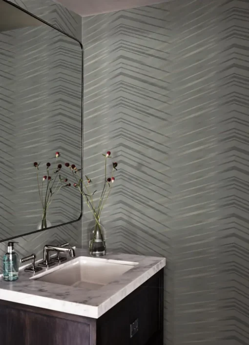 Candice Olson After 8 Glistening Chevron Wallpaper - Charcoal
