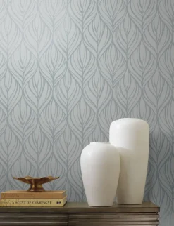 Candice Olson After 8 Palma Wallpaper - Blue & Silver