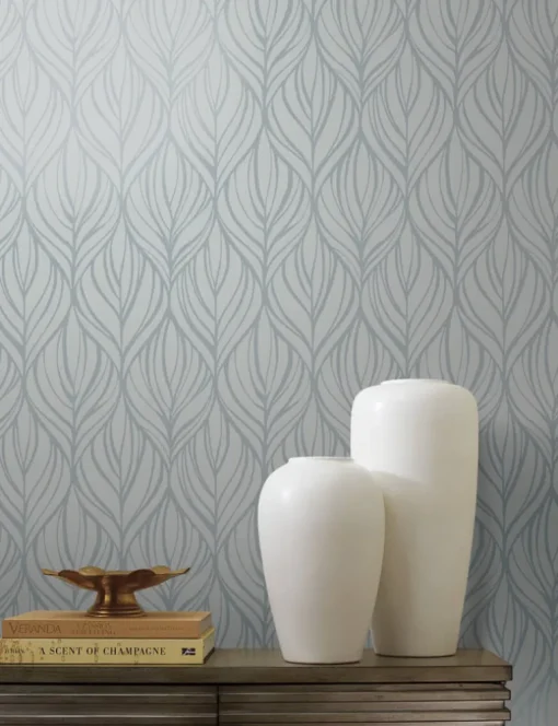 Candice Olson After 8 Palma Wallpaper - Blue & Silver