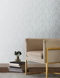Candice Olson After 8 Palma Wallpaper - Blue & Silver