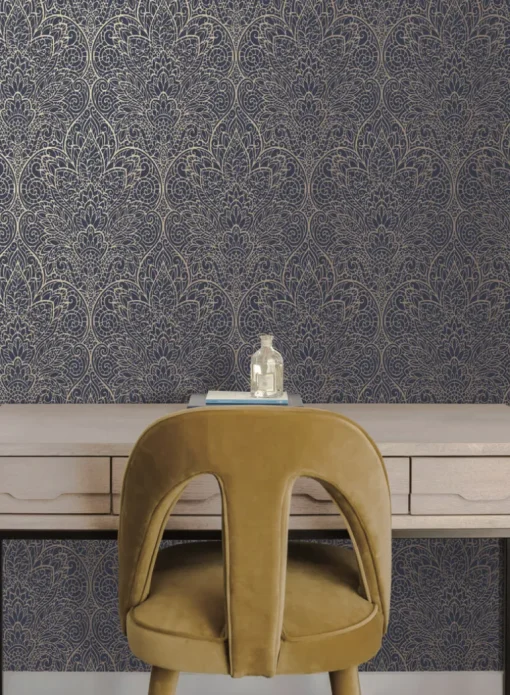 Candice Olson After 8 Paradise Wallpaper - Navy & Gold