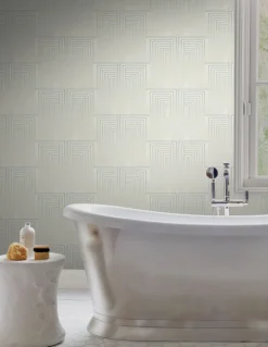 Candice Olson After 8 Vanishing Wallpaper - Dusty Blue & Silver