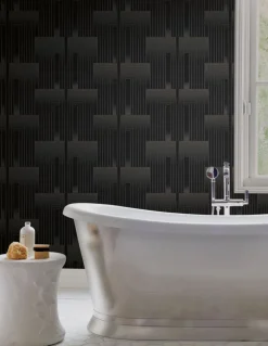 Candice Olson After 8 Vanishing Wallpaper - Black & Copper