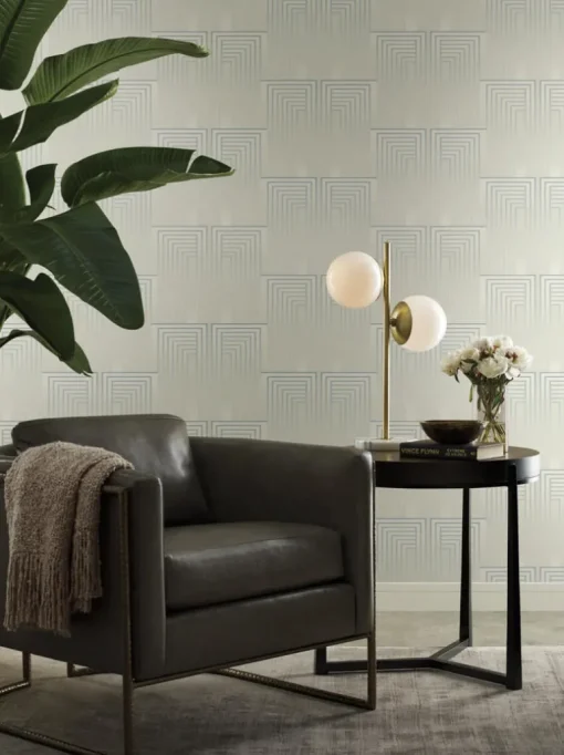 Candice Olson After 8 Vanishing Wallpaper - Dusty Blue & Silver