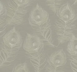 Candice Olson Casual Elegance Regal Peacock Wallpaper - Mink