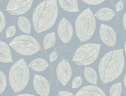 Candice Olson Casual Elegance Contoured Leaves Wallpaper - Indigo Blue