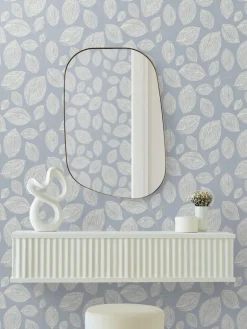 Candice Olson Casual Elegance Contoured Leaves Wallpaper - Indigo Blue