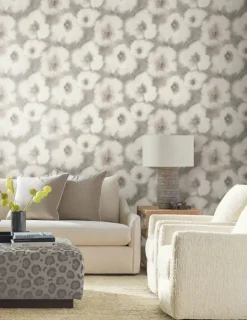 Candice Olson Casual Elegance Blended Floral Wallpaper - Clay