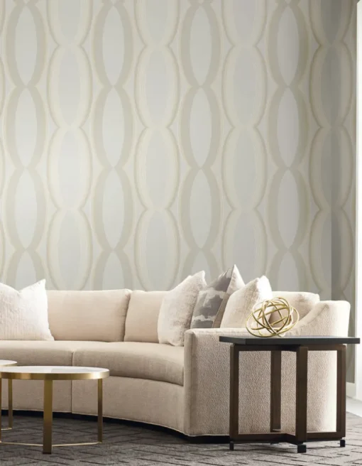 Candice Olson Casual Elegance Progression Ogee Wallpaper - Blonde