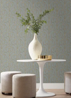 Candice Olson Casual Elegance Divine Trellis Wallpaper - Dusty Blue
