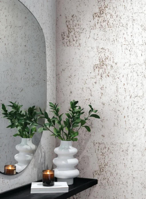 Candice Olson Casual Elegance Cork Wallpaper - White & Gold