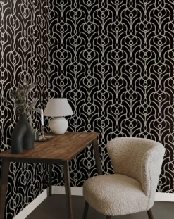 Candice Olson Casual Elegance Divine Trellis Wallpaper - Black
