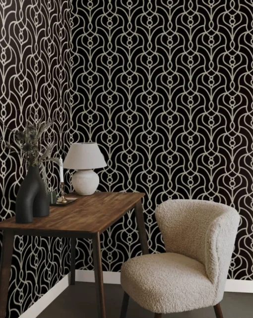 Candice Olson Casual Elegance Divine Trellis Wallpaper - Black