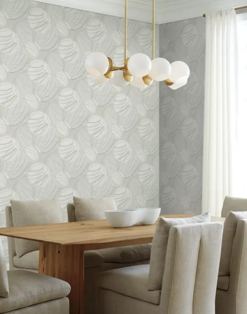 Candice Olson Casual Elegance Floating Lanterns Wallpaper - Light Grey