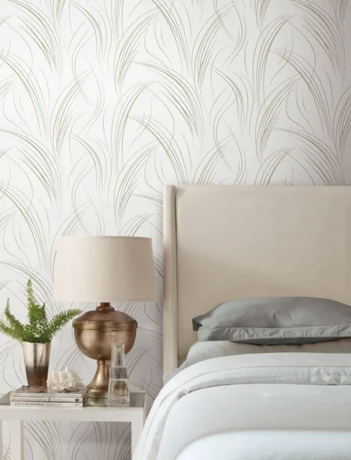 Candice Olson Casual Elegance Graceful Wisp Wallpaper - White