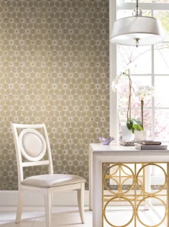 Candice Olson Modern Artisan Everlasting Wallpaper - Beige & Gold