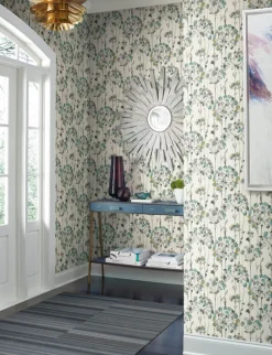 Candice Olson Modern Artisan Flourish Wallpaper - Turquoise