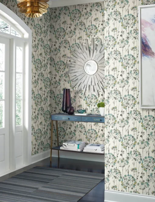 Candice Olson Modern Artisan Flourish Wallpaper - Turquoise