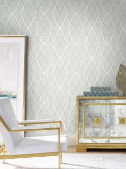 Candice Olson Modern Artisan Double Damask Wallpaper - Silver