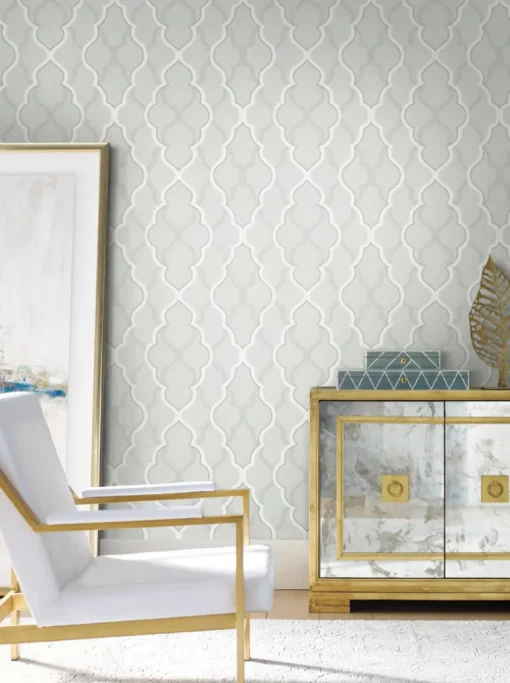Candice Olson Modern Artisan Double Damask Wallpaper - Silver