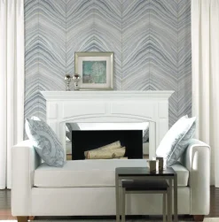 Candice Olson Modern Artisan Onyx Strata Wallpaper - Blue