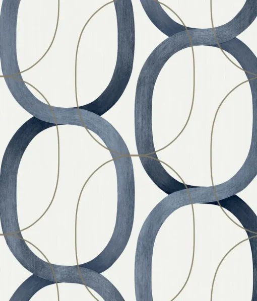 Candice Olson Modern Nature Interlock Wallpaper - Navy