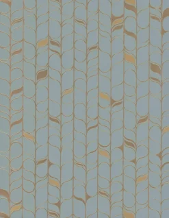 Candice Olson Modern Nature Perfect Petals Wallpaper - Blue & Gold