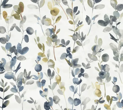 Candice Olson Modern Nature Joyful Eucalyptus Wallpaper - Navy