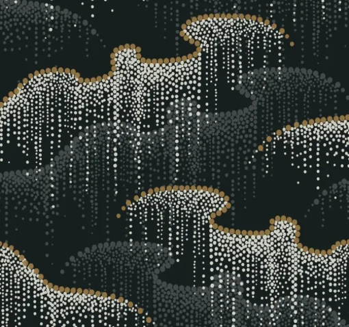 Candice Olson Modern Nature Moonlight Pearls Wallpaper - Black