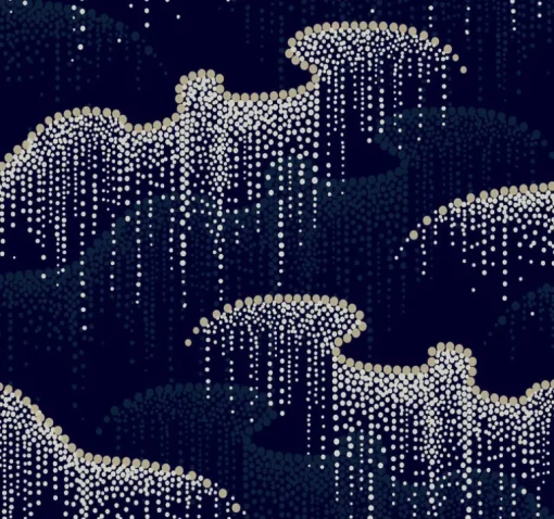 Candice Olson Modern Nature Moonlight Pearls Wallpaper - Navy