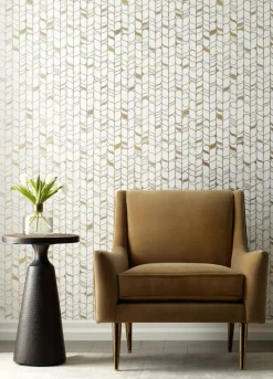 Candice Olson Modern Nature Perfect Petals Wallpaper - White & Gold