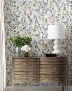 Candice Olson Modern Nature Joyful Eucalyptus Wallpaper - Navy