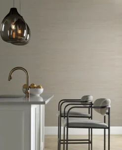 Candice Olson Modern Nature Metallic Jute Wallpaper - Beige & Silver