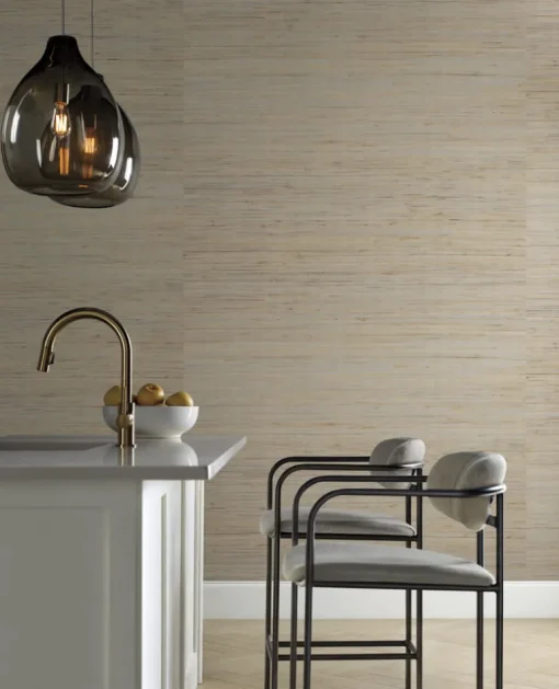 Candice Olson Modern Nature Metallic Jute Wallpaper - Beige & Silver
