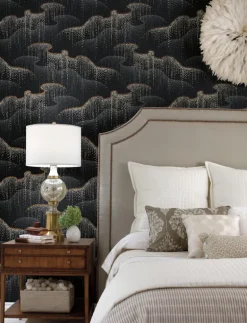 Candice Olson Modern Nature Moonlight Pearls Wallpaper - Black