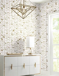 Candice Olson Modern Nature Perfect Petals Wallpaper - White & Gold