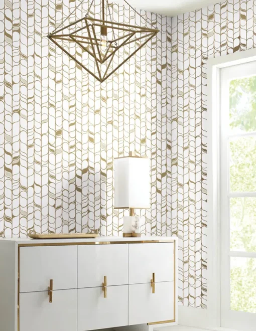 Candice Olson Modern Nature Perfect Petals Wallpaper - White & Gold