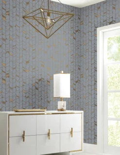 Candice Olson Modern Nature Perfect Petals Wallpaper - Blue & Gold