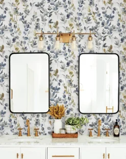 Candice Olson Modern Nature Joyful Eucalyptus Wallpaper - Navy
