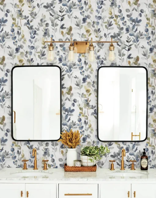 Candice Olson Modern Nature Joyful Eucalyptus Wallpaper - Navy
