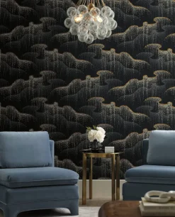 Candice Olson Modern Nature Moonlight Pearls Wallpaper - Black