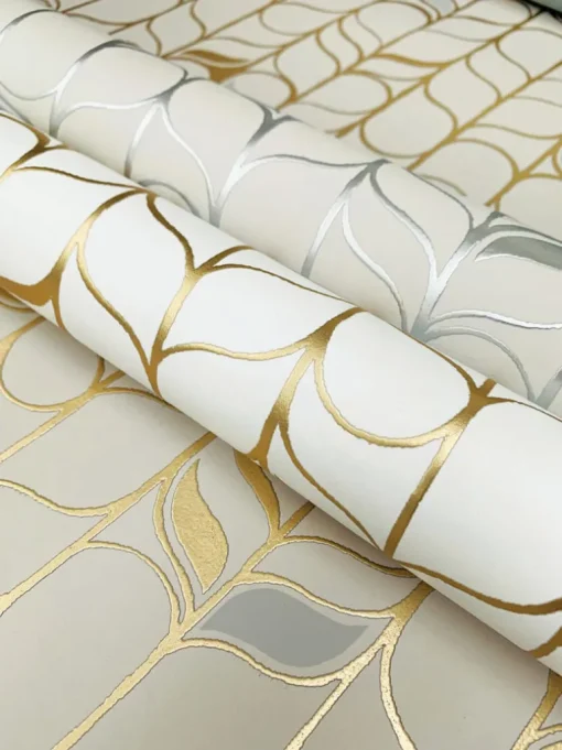 Candice Olson Modern Nature Perfect Petals Wallpaper - White & Gold