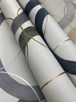 Candice Olson Modern Nature Interlock Wallpaper - Navy