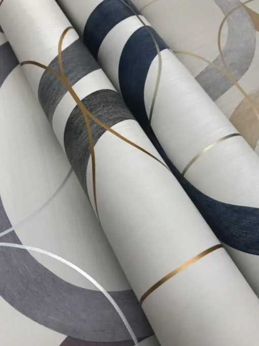 Candice Olson Modern Nature Interlock Wallpaper - Navy