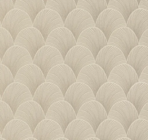 Candice Olson Natural Discovery Metallic Scallop Wallpaper - Beige