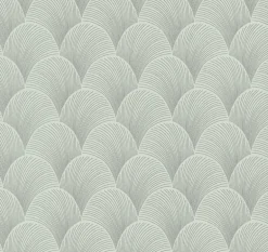Candice Olson Natural Discovery Metallic Scallop Wallpaper - Light Green