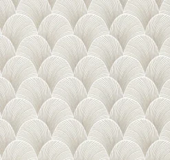 Candice Olson Natural Discovery Metallic Scallop Wallpaper - Black & White