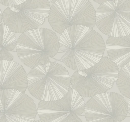 Candice Olson Natural Discovery Layered Lily Pads Wallpaper - Grey