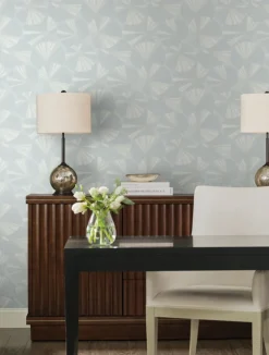 Candice Olson Natural Discovery Layered Lily Pads Wallpaper - Spa